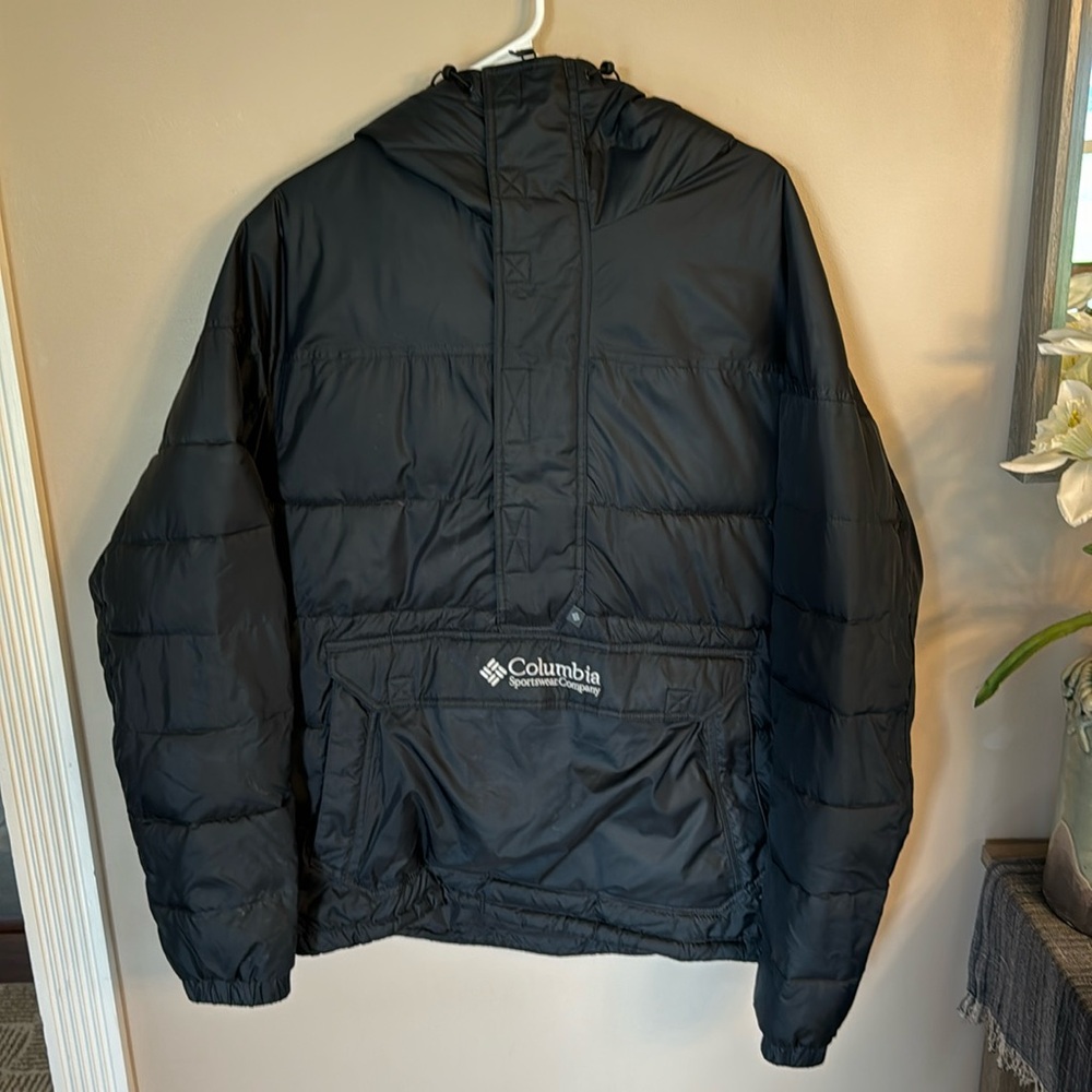 Men’s Columbia pullover, puffer jacket
